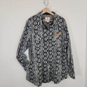 Simply Southern Snakeskin Print Fleece Snap Front SOFT Shacket Jacket 2XL